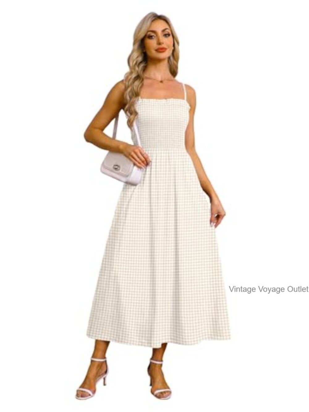 Smocked Spaghetti Strap Maxi Dress with Pockets - Picture 3 of 7